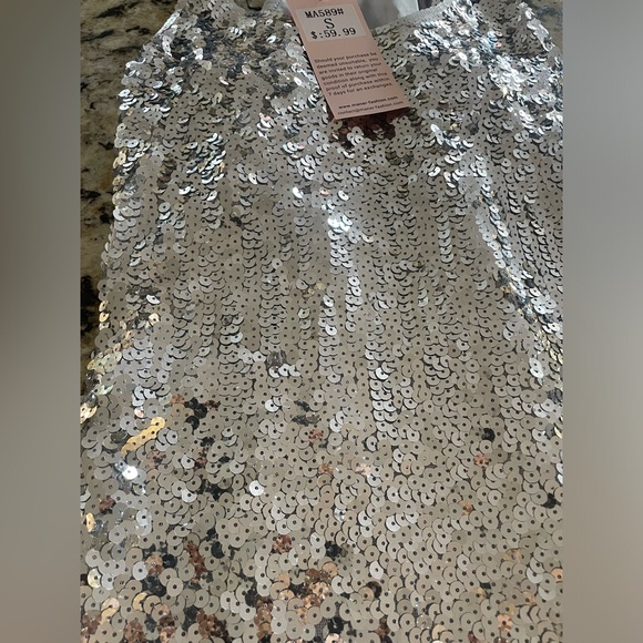 Silver Manor sequence dress size S - Picture 6 of 7